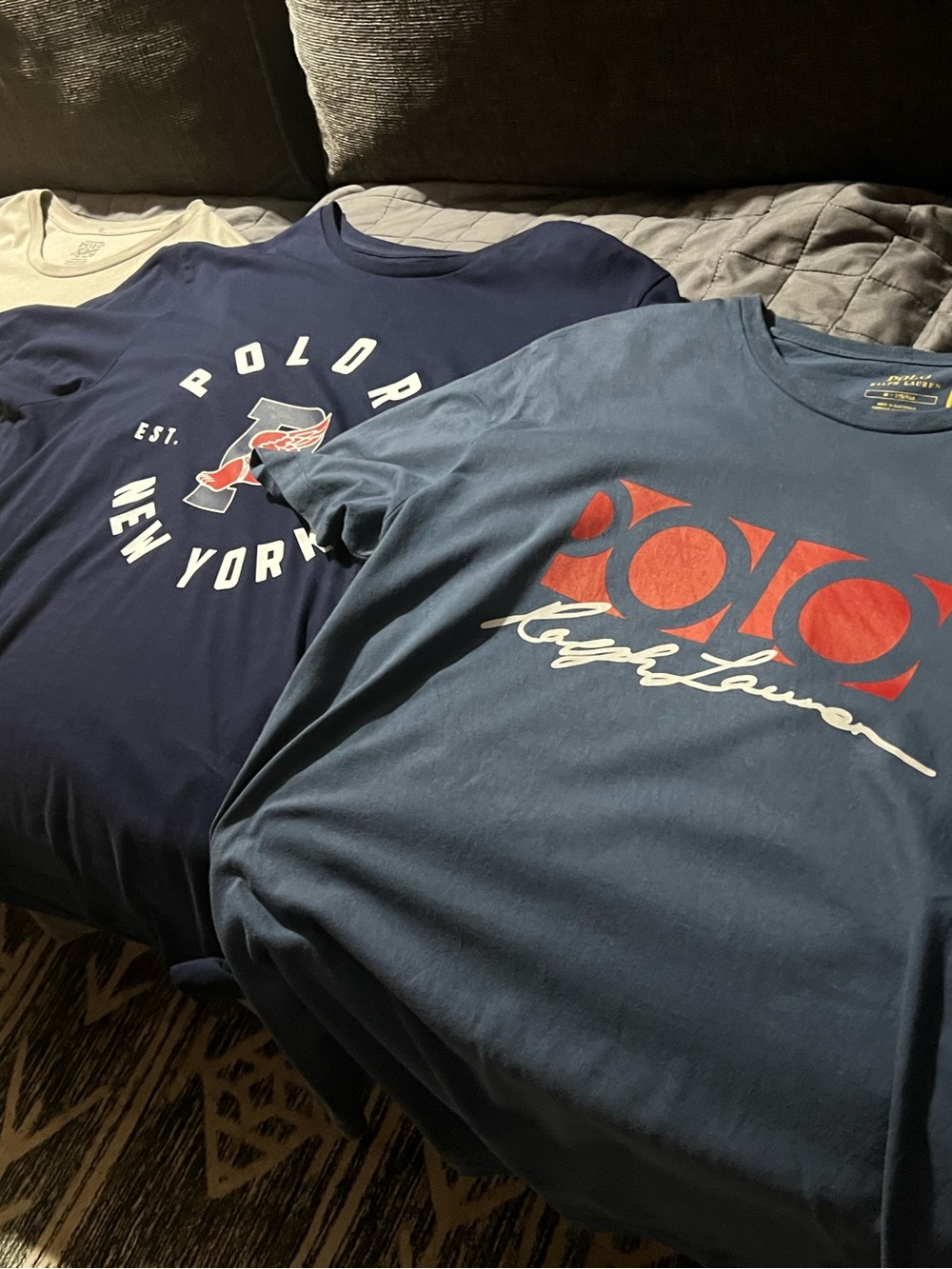 Polo by Ralph Lauren Navy and Blue Graphic Short Sleeve Tees